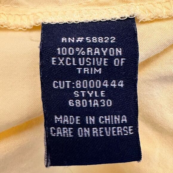 Max Edition Womens Blouse Top 3/4 Sleeve Crochet Neckline Yellow Size Medium - Picture 5 of 5